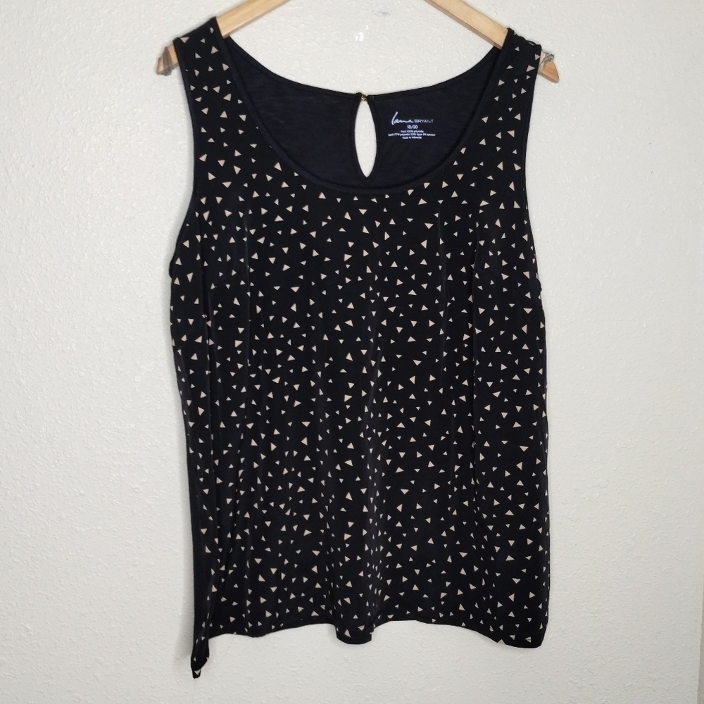 Lane Bryant Black Gold Triangle Print Tank Top Plus Size 18 / 20